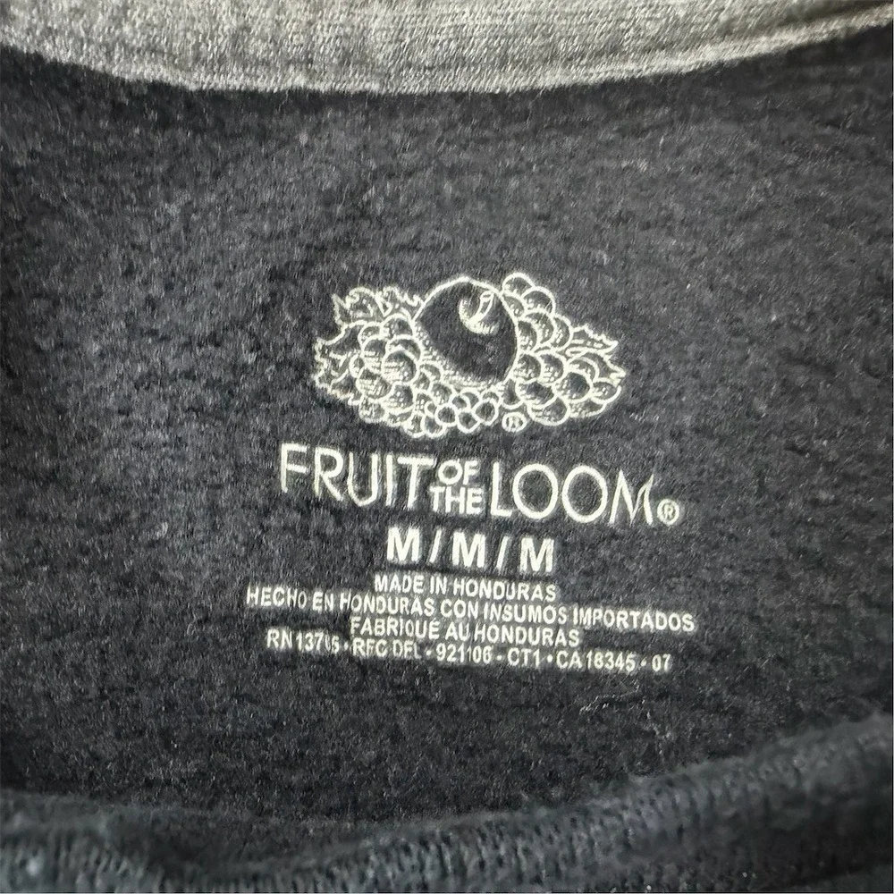 Fruit of the Loom Sweatshirt Mens Size M Black Crew‎ Neck Pullover Fleece